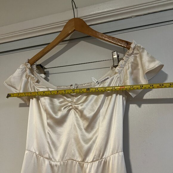 Reformation 100% Silk Sianna Wedding Dress Off the Shoulder / Butterfly NWOT - Picture 10 of 12